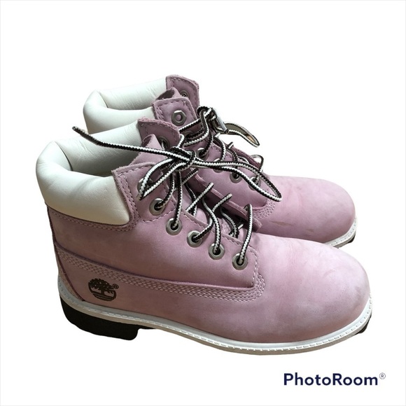 Timberland Leather Lavender Purple Boots Sz 13.5 Kids Girls Toddler - Picture 1 of 9